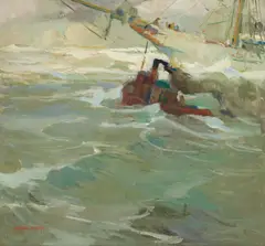 Armin Carl Hansen, Making Port, oil on canvas