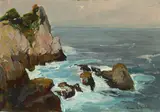 Point Lobos coast by Franz Bischoff, oil on board, sold Apr 2019