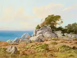 Albert Thomas Derome, Flowers on the Coast, oil on board