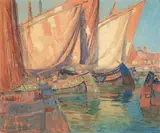 Edgar Alwin Payne, Chioggia Boats, gouache on paper