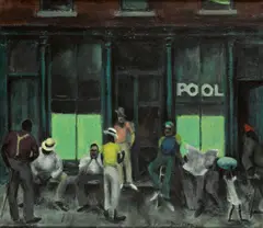 Dan Lutz, Street scene, 1938, oil on canvas