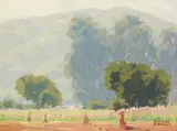 Sam Hyde Harris, Hills in Alhambra, oil on board