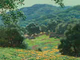 Wildflowers in bloom by Granville Redmond, oil on canvas laid down on board, sold Apr 2019
