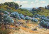 John Marshall Gamble, Lupine, Del Monte Dunes, oil on board