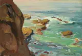 Laguna Tide Pools by Franz Bischoff, oil on board, sold Apr 2019