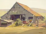 Sam Hyde Harris, Weathered (Barn), oil on board