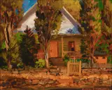 Alfred R. Mitchell, House in Julian (San Diego County), oil on board