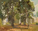 La Loma Bridge, Pasadena by Franz Bischoff, oil on board, sold Apr 2019
