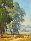 Tree scenes (a group of four) by Paul Grimm, two oil on artist board; one oil on canvas laid down on board; one oil on card, sold Apr 2019