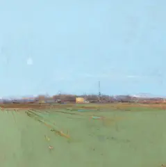 Terry DeLapp, Tranquility (Cell Tower and Tank), acrylic on canvas
