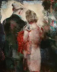 Dimanche by Grigory Gluckmann, oil on board, sold Apr 2019