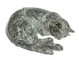Mark Rossi, Resting Cat, bronze with green patina
