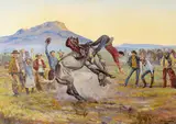 George Phippen, The Visitor, oil on canvas