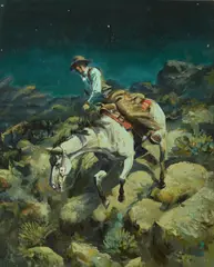 George Phippen, Bunch Quitters, 1950, oil on canvas
