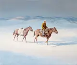 Olaf Wieghorst, Out of a Job, oil on canvas