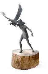 Douglas Van Howd, Friends of Freedom, 1982, bronze with brown patina and verdigris on a petrified wood base