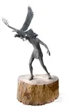 Douglas Van Howd, Friends of Freedom, 1982, bronze with brown patina and verdigris on a petrified wood base