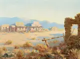 Ghost Town (Calico) by Olaf Wieghorst, 1948, oil on canvasboard, offered Apr 2019