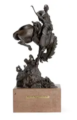 Gerald Harvey, Humpin' His Back and Sunnin' His Side, 1974, bronze with dark brown patina