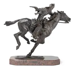 Pony Express II by Harry Jackson, 1980, bronze with dark brown patina, sold Apr 2019