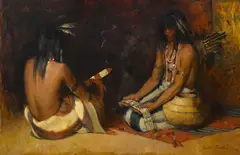 Amédée Joullin, The Passing of the Wampum Belt, 1897, oil on canvas