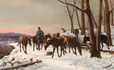 Newbold Hough Trotter, Army Mules Crossing the Mountains, 1862, oil on canvas