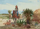 Frank Tenney Johnson, A landscape with two riders on a trail