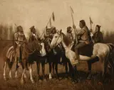 Joseph Henry Sharp, Council of the Crow, oil on board