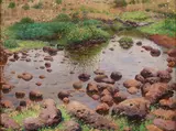 William Robinson Leigh, At the edge of Tinga-Tinga Mcubwa, oil on canvasboard