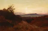 Joseph Henry Sharp, Landscape at dusk, 1908, oil on canvas