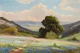Robert Wood, Floral hillside, oil on canvas
