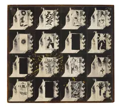 Wallace Berman, Untitled, 1965, Verifax collage on paper on panel in artist's frame