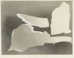 Untitled (Torn Cloud Drawing) by Joe Goode, 1974, dry pigment on paper collage, sold Oct 2017