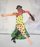 Joan Brown, Dancer with Veil, 1974, oil, acrylic and glitter on canvas