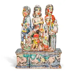 Viola Frey, Artist, Mind, Studio, 1994, glazed ceramic in 9 parts
