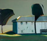 Raimonds Staprans, Landscape with the Encroaching Trees, 1992, oil on canvas