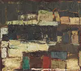 Raimonds Staprans, Houses on the Boulevard, 1956, oil on canvas