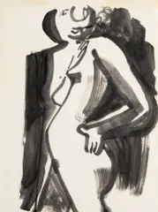 Untitled by David Park, circa 1957, ink wash on paper, sold Oct 2017