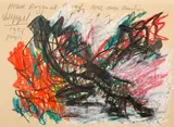 Karel Appel, Untitled, 1954, oil pastel on paper laid on illustration board