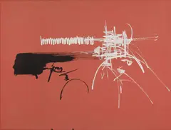 Untitled by Georges Mathieu, 1956, gouache on paper laid on linen, sold Oct 2017