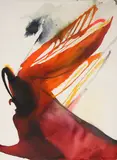 Phenomena This Way by Paul Jenkins, 1964, watercolor on paper, sold Oct 2017