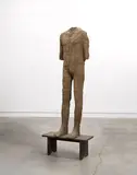Magdalena Abakanowicz, Standing Figure on Bench, 1988, burlap, resin and wood