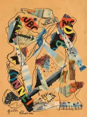 Gaston Chaissac, Composition abstraite, ink and collage on paper