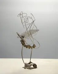 Reese River (from Sterling series) by Nancy Graves, 1987, silver and steel, sold Oct 2017