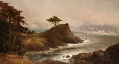 Cypress Point, Monterey by Thomas Hill, 1906, oil on canvas, sold Nov 2016