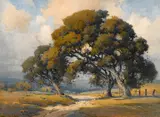 Percy Gray, The Oaks, watercolor and graphite on paper affixed to board