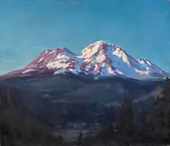 Henry Joseph Breuer, A Sunny Mountain Peak (Mt. Shasta), 1916, oil on canvas