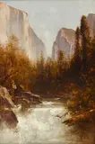 Thomas Hill, View of Bridal Veil Falls, Yosemite Valley, oil on canvas