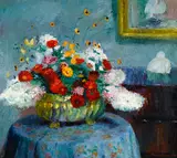Bernhard Gutmann, Floral still life, 1918, oil on canvas