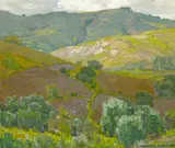 Plowed Fields by William Wendt, oil on canvas, sold Nov 2016